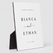 シンプル結婚のTabletop Welcome Sign フォトプラーク (側面)