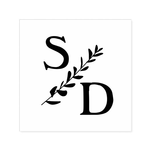 シンプル結婚イニシャルモノグラム セルフインキングスタンプ (デザイン)