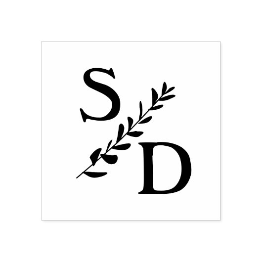 シンプル結婚イニシャルモノグラム ラバースタンプ (インプリント)