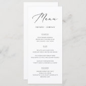 シンプル結婚エレガントScriptの結婚食べ物 メニュー (正面/裏面)