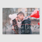 シンプル結婚カジュアル写真Date Magnetを保存 (正面)