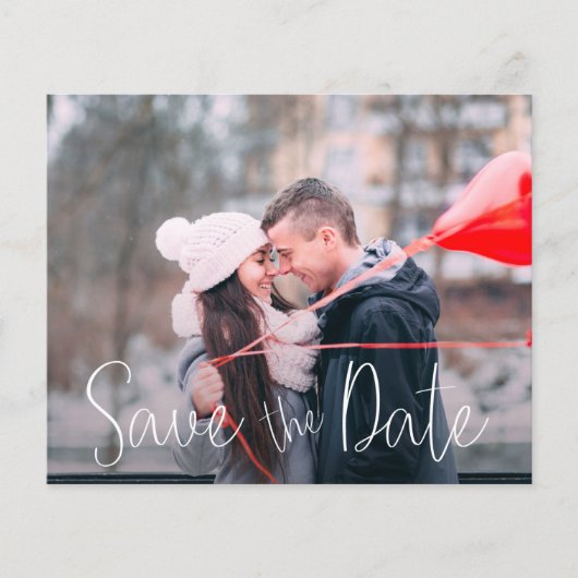 シンプル結婚カジュアルScriptの写真Save the Date (正面)