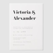 シンプル結婚クラシックエレガントモダンs ベラム紙招待状 (正面)