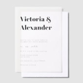 シンプル結婚クラシックエレガントモダンs ベラム紙招待状 (オフセット)