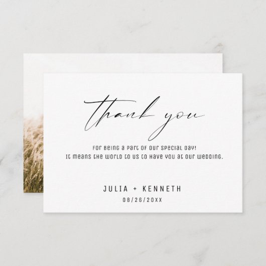 シンプル結婚クラシックサンキューカード サンキューカード (正面/裏面)