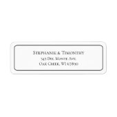 シンプル結婚クラシック差出人住所ラベル ラベル (正面)