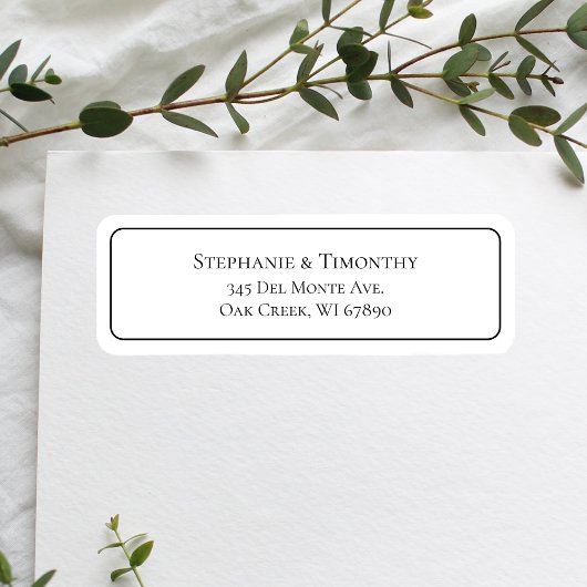 シンプル結婚クラシック差出人住所ラベル ラベル