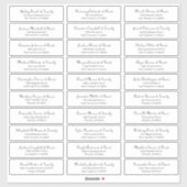 シンプル結婚クラシックScriptのゲスト名のアドレス シール (シート)