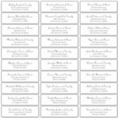 シンプル結婚クラシックScriptのゲスト名のアドレス シール (正面)