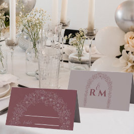 シンプル結婚ゲートレッドフローラ プレイスカード