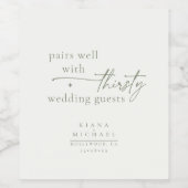 シンプル結婚シックのユーモア真珠ホワイトID1046 ワインラベル (シングルラベル)