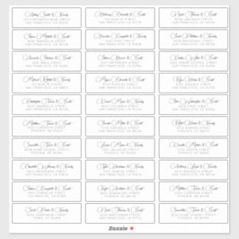 シンプル結婚シモダンックのゲスト名アドレス シール