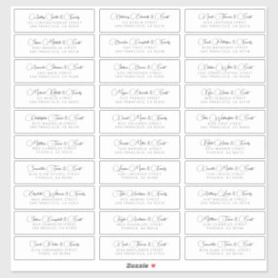 シンプル結婚シモダンックのゲスト名アドレス シール