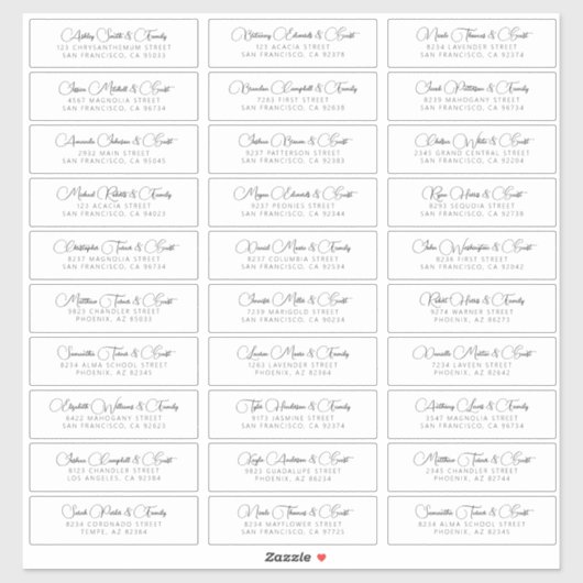 シンプル結婚シモダンックのゲスト名アドレス シール (シート)