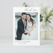 シンプル結婚スタイリッシュ写真サンキューカード サンキューカード (スタンド正面)