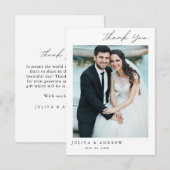 シンプル結婚スタイリッシュ写真サンキューカード サンキューカード (正面/裏面)