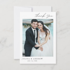 シンプル結婚スタイリッシュ写真サンキューカード サンキューカード