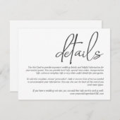 シンプル結婚スタイリッシュScriptの詳細情報 エンクロージャーカード (正面/裏面)