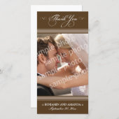 シンプル結婚フォトカード（チョコレート） サンキューカード (正面/裏面)