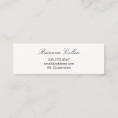 シンプル結婚フォーマルコンサルタントストライプのシルバー スキニー名刺 (裏面)