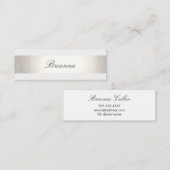 シンプル結婚フォーマルコンサルタントストライプのシルバー スキニー名刺 (正面/裏面)