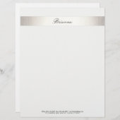 シンプル結婚フォーマルコンサルタントストライプのシルバー レターヘッド (正面/裏面)