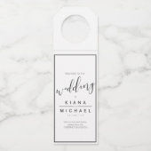 シンプル結婚ミニマルのウェルカムブラックID523 ボトルネックタグ (正面)