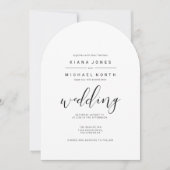 シンプル結婚ミニマルのブラックアーチID523 招待状 (正面)