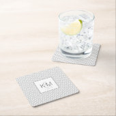 シンプル結婚ミニマルのブラックID523スクエア紙 スクエアペーパーコースター (インサイチュ)