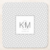 シンプル結婚ミニマルのブラックID523スクエア紙 スクエアペーパーコースター (正面)