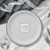 シンプル結婚ミニマルのブラックID523紙プレート ペーパープレート