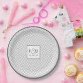 シンプル結婚ミニマルのブラックID523紙プレート ペーパープレート (パーティー)