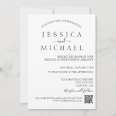 シンプル結婚ミニマルのミニマルQRコード 招待状 (正面)