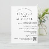 シンプル結婚ミニマルのミニマルQRコード 招待状 (スタンド正面)