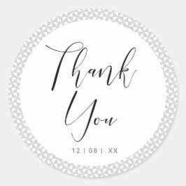 シンプル結婚ミニマルの感謝ブラックID523 ラウンドシール