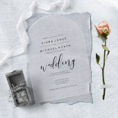 シンプル結婚ミニマルの黒アクリルアーチID523 アクリル招待状