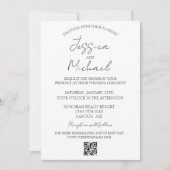 シンプル結婚ミニマルのQRコーミニマルドRSVP 招待状 (正面)