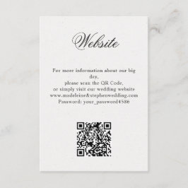シンプル結婚ミニマルのWebサイトのオンラインRSVP QRコード エンクロージャーカード