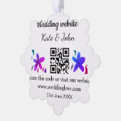 シンプル結婚ミニマルWebサイトQ Rコード追加名y オーナメントカード (左)