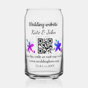 シンプル結婚ミニマルWebサイトQ Rコード追加名y ガラス缶