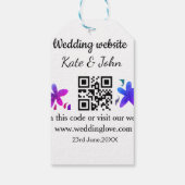 シンプル結婚ミニマルWebサイトQ Rコード追加名y ギフトタグ (裏面)