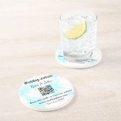 シンプル結婚ミニマルWebサイトQ Rコード追加名y コースター (側面)