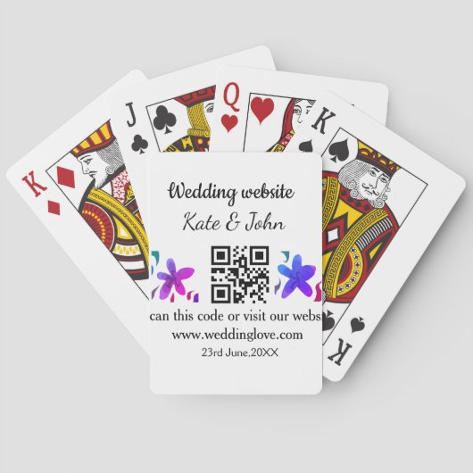 シンプル結婚ミニマルWebサイトQ Rコード追加名y トランプ (裏面)