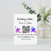 シンプル結婚ミニマルWebサイトQ Rコード追加名y ポストカード (スタンド正面)