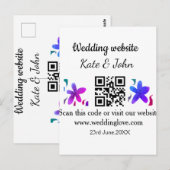 シンプル結婚ミニマルWebサイトQ Rコード追加名y ポストカード (正面/裏面)