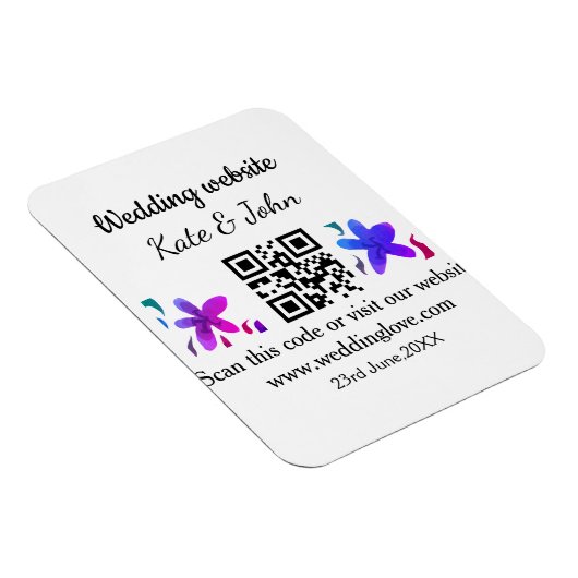 シンプル結婚ミニマルWebサイトQ Rコード追加名y マグネット (右側)