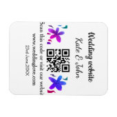 シンプル結婚ミニマルWebサイトQ Rコード追加名y マグネット (横)