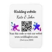 シンプル結婚ミニマルWebサイトQ Rコード追加名y マグネット (縦)