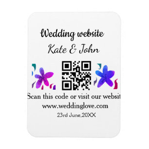 シンプル結婚ミニマルWebサイトQ Rコード追加名y マグネット