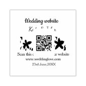 シンプル結婚ミニマルWebサイトQ Rコード追加名y ラバースタンプ (インプリント)